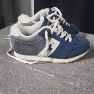 Polo by Ralph Lauren Navy and Cream Men’s Suede Mesh Sneakers